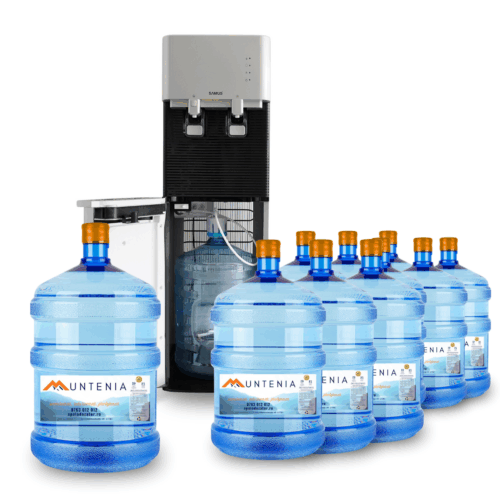 Pachet MUNTENIA cu bidoane de 19 litri și dozator pentru birou sau familie numeroasă