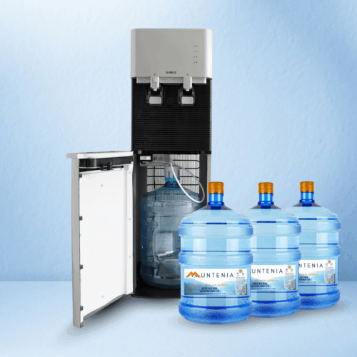 Pachet MUNTENIA cu bidoane de 19 litri și dozator pentru birou sau familie numeroasă